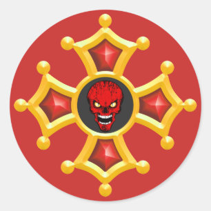 Occitaans kruis ronde sticker