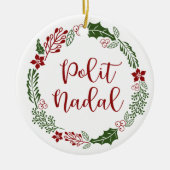 Occitan Merry Kerstmis Wreath, Polit Nadal Keramisch Ornament (Voorkant)