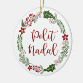 Occitan Merry Kerstmis Wreath, Polit Nadal Keramisch Ornament (Links)