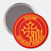 Occitanie Round Emblem Magneet (Voorkant / Achterkant)