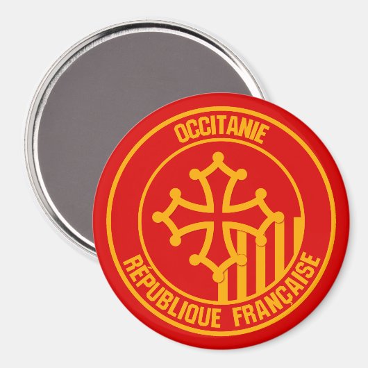 Occitanie Round Emblem Magneet (Voorkant / Achterkant)