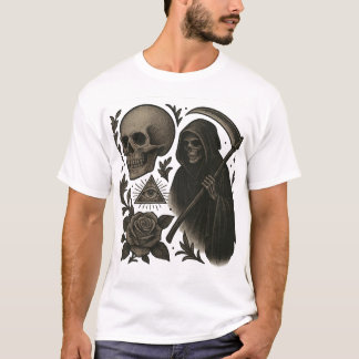 Occult Goat Skull with Pentagram – Gothic Tattoo A T-shirt