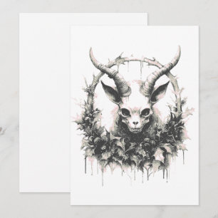 Occult Gothic Baby Baphomet Feestdagenkaart