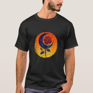 Occult Halve Maan Roos Goth Occultisme Hekserij T-shirt
