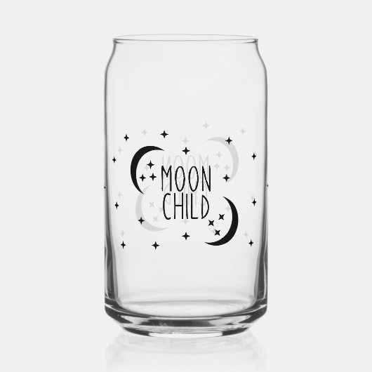 Occult Moon Child Gothic Drinkware Blikvorm Glas (Voorkant)