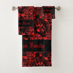 Occult Red Devil Baphomet vlecht Gothic Bad Handdoek