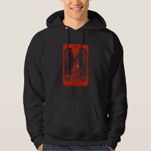 Occult Tarot Card Sterkte van Wolf Dark Witchcraft Hoodie