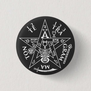 Occult Tetragrammaton Sigil T-Shirt Ronde Button 3,2 Cm