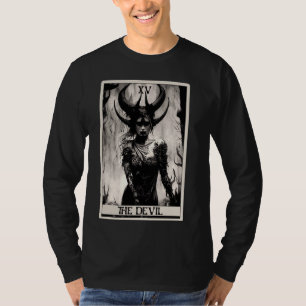 Occulte Dark Art Horror De Duivel Tarot Kaart T-shirt