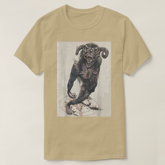 occulte Devil Diablo Scared Grunge Art pentagram T-shirt (Design voorkant)