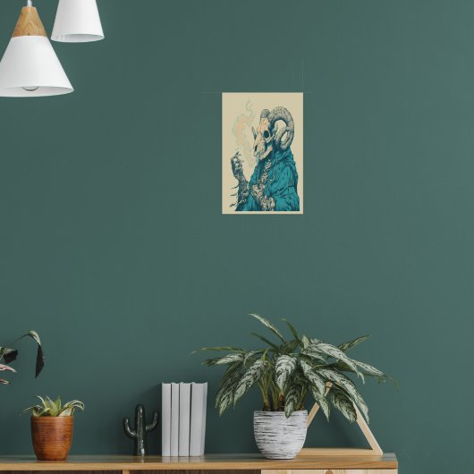 Occulte Rookram Schedel Poster (Woonkamer 1)