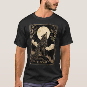 Occulte Tarot Kaart, Wolf Huilende Maan, Gothic Da T-shirt