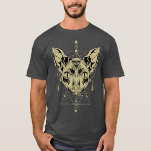 Occultisme Pagan Egyptische kat Occulte Sphynx Kat T-shirt