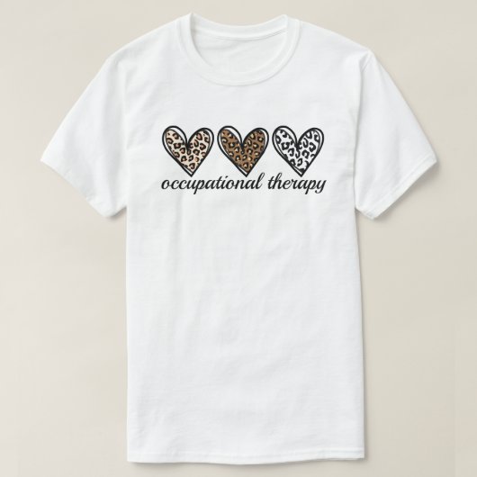 Occupational Therapy Cheetach Print Heart T-shirt (Design voorkant)