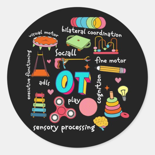 Occupational Therapy Pediatric Therapist Assistant Ronde Sticker (Voorkant)