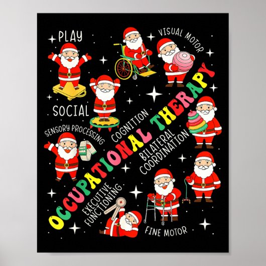 Occupational Therapy Retro Groovy Ot Santa Therast Poster (Voorkant)