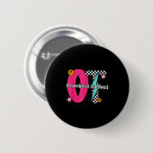 Occupational Therast Retro Checkered Ot Graduation Ronde Button 5,7 Cm (Voorkant /achterkant)