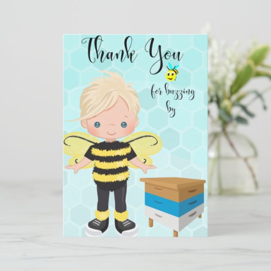 Occupé Bee 2 Carte de remerciements différente (Debout devant)