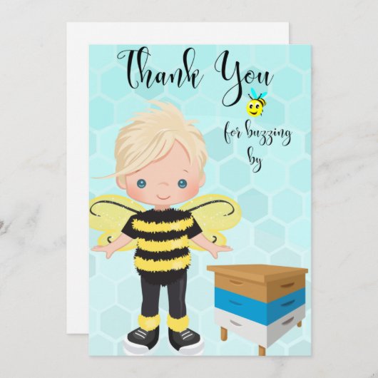 Occupé Bee 2 Carte de remerciements différente (Devant / Derrière)
