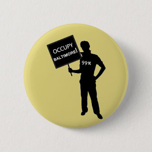 Occupy Baltimore Sign Ronde Button 5,7 Cm