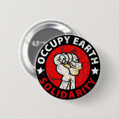 Occupy Earth Ronde Button 5,7 Cm (Voorkant /achterkant)