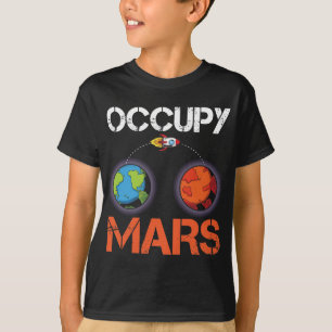 Occupy Mars Austronaut Space Ship Science T-shirt