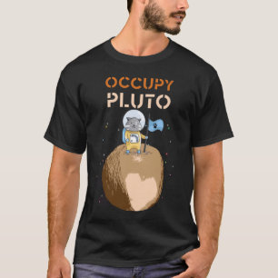 Occupy Pluto Nooit Vergeet Astronaut Kat In Ruimte T-shirt