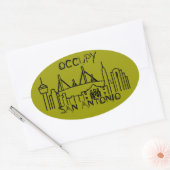 Occupy San Antonio Ovale Sticker (Envelop)