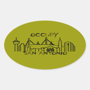 Occupy San Antonio Ovale Sticker