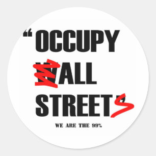 Occupy Wall Street All Streets We zijn de 99% Ronde Sticker