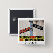 Occupy Wall Street Vierkante Button 5,1 Cm (Voorkant /achterkant)