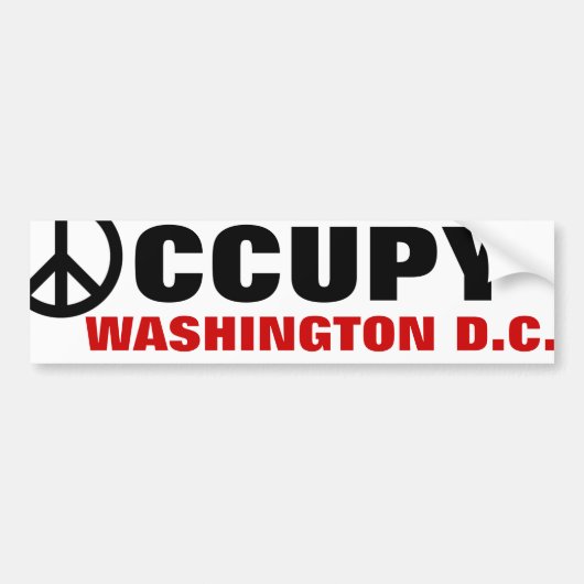 OCCUPY WASHINGTON DC. BUMPERSTICKER (Voorkant)
