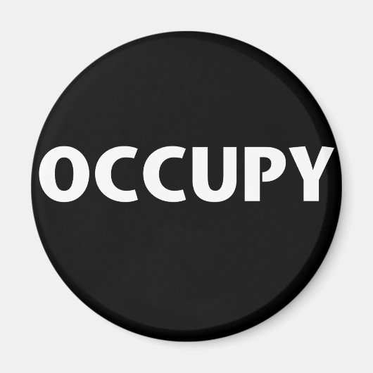Occupy (wit op zwart) magneet (Voorkant)