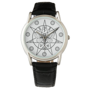 Occut Secrets Zwart-Wit Magick Sigil Horloge