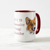 OCD : Corgi Obsessive trouble café Mug (Devant droit)