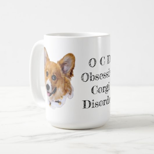 OCD : Corgi Obsessive trouble café Mug (Devant gauche)