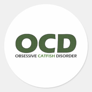 OCD - de Obsessieve Wanorde van de Katvis Ronde Sticker