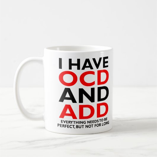 OCD en ADD Funny Mug Koffiemok (Links)