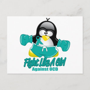OCD Fighting Penguin Briefkaart