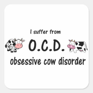 OCD-Koe Vierkante Sticker
