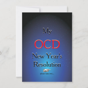 OCD New Years resolutie grap Feestdagenkaart