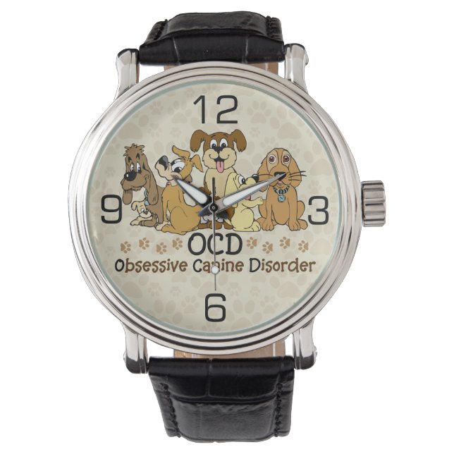 OCD Obsessief Canine Disorder Horloge (Voorkant)