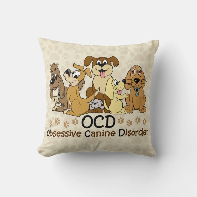 OCD Obsessief Canine Disorder Kussen (Voorkant)