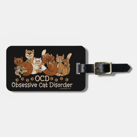 OCD Obsessief-Cat Disorder Aangepast Bagagelabel (Voorkant horizontaal)