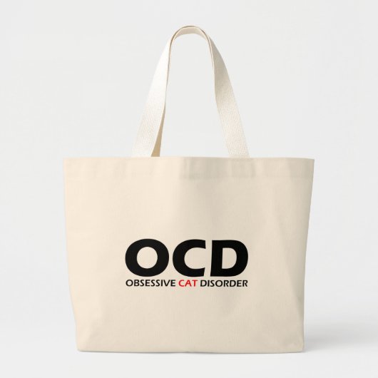 OCD - Obsessief-Cat stoornis Grote Tote Bag (Voorkant)