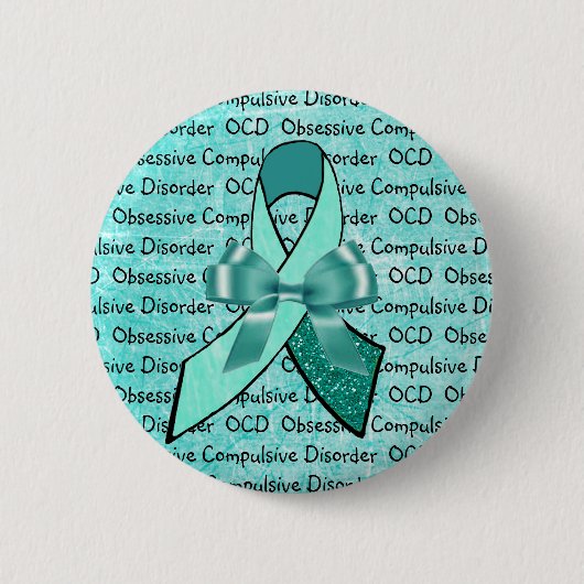 OCD Obsessief Compulsive Disorder Awareness Ribbon Ronde Button 5,7 Cm (Voorkant)