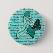 OCD Obsessief Compulsive Disorder Awareness Ribbon Ronde Button 5,7 Cm (Voorkant)