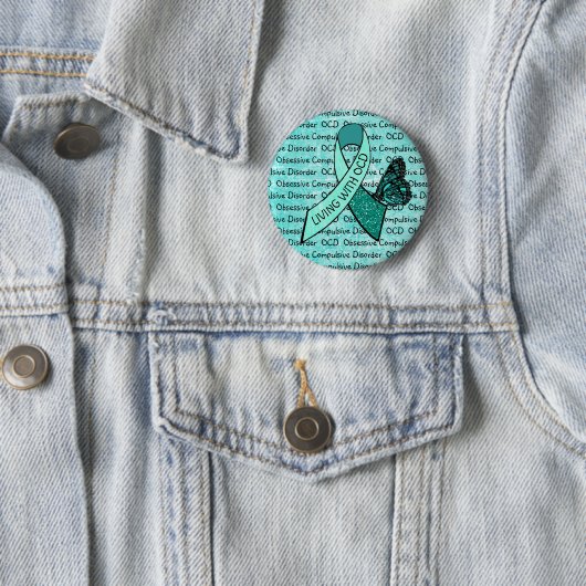 OCD Obsessief Compulsive Disorder Awareness Ribbon Ronde Button 5,7 Cm (In situ)