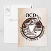 OCD: Obsessieve-Coffiestoornis Briefkaart (Voorkant / Achterkant)