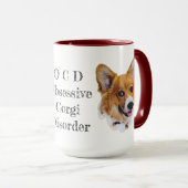 OCD: Obsessieve Corgi Disorder Coffee Mok (Voorkant rechts)